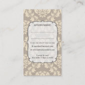 ダマスク織の壁紙の美容師のアポイントメントカード 予約カード (裏面)