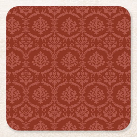 ダマスク織の壁紙3 スクエアペーパーコースター (正面)