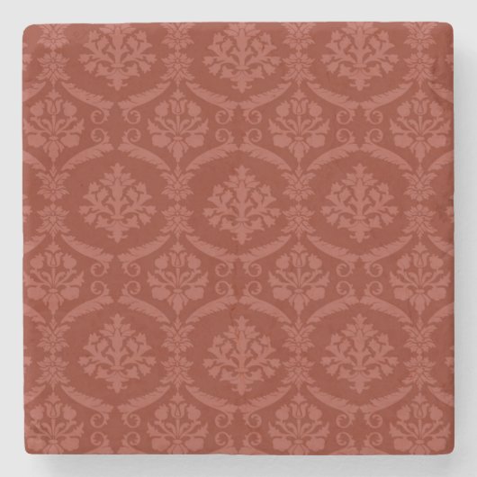 ダマスク織の壁紙3 ストーンコースター (正面)