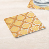 ダマスク織の壁紙5 スクエアペーパーコースター (アングル)