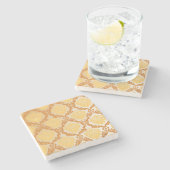 ダマスク織の壁紙5 ストーンコースター (横)