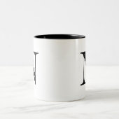 ダマスク織の手紙N -黒 ツートーンマグカップ (中央)