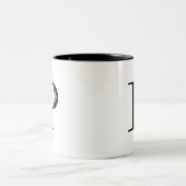 ダマスク織の手紙P -黒 ツートーンマグカップ (中央)