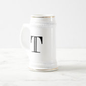 ダマスク織の手紙T -黒 ビールジョッキ (正面左)