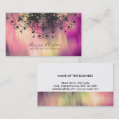 ダマスク織の曼荼羅の水彩画のエレガントな芸術家のヴィンテージ 名刺 (正面/裏面)