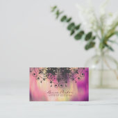 ダマスク織の曼荼羅の水彩画のエレガントな芸術家のヴィンテージ 名刺 (スタンド正面)