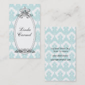 ダマスク織の王冠の名刺(ミント) 名刺 (正面/裏面)