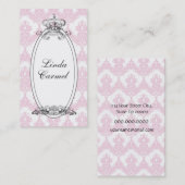 ダマスク織の王冠の名刺(モモ) 名刺 (正面/裏面)