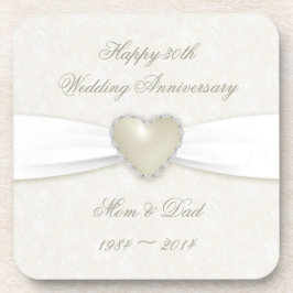 ダマスク織の第30結婚記念日のコースター コースター