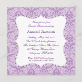 ダマスク織の紫色の優雅の招待状 招待状