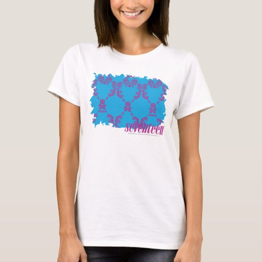 ダマスク織の紫色水4 Tシャツ (正面)