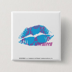 ダマスク織の紫色水 缶バッジ