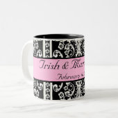 ダマスク織の結婚式のマグ ツートーンマグカップ (正面左)