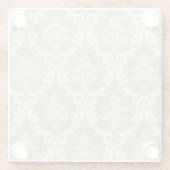 ダマスク織の背景 ガラスコースター (裏面)