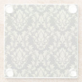 ダマスク織の背景 ガラスコースター (裏面)