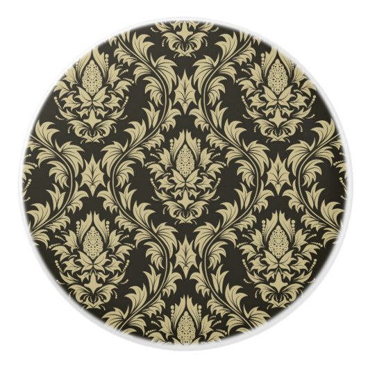 ダマスク織の背景 セラミックノブ (正面)