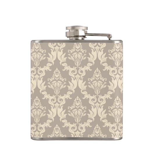 ダマスク織の背景 フラスク (裏面)