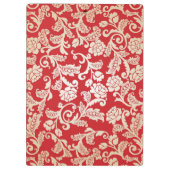 ダマスク織の花の背景パターン クリップボード (裏面)