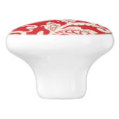 ダマスク織の花の背景パターン セラミックノブ (側面)