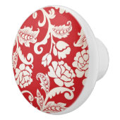 ダマスク織の花の背景パターン セラミックノブ (右)