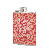 ダマスク織の花の背景パターン フラスク (左)