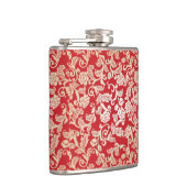 ダマスク織の花の背景パターン フラスク (右)