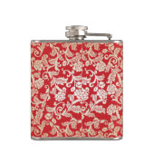 ダマスク織の花の背景パターン フラスク (裏面)