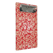 ダマスク織の花の背景パターン ミニクリップボード (アングル)
