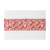 ダマスク織の花の背景パターン 招待状ベリーバンド (裏面例)