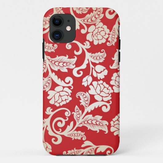 ダマスク織の花の背景パターン Case-Mate iPhoneケース (裏面)