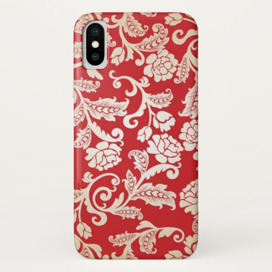 ダマスク織の花の背景パターン Case-Mate iPhoneケース (裏面)