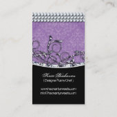 ダマスク織の花型女性歌手のカップケーキのベーカリーの名刺 名刺 (裏面)