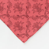 ダマスク織の花柄パターン フリースブランケット (角)