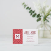 ダマスク織の花柄パターン 名刺 (スタンド正面)