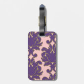 ダマスク織の芸術の手荷物ラベル ラゲッジタグ (裏面縦)