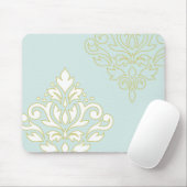 ダマスク織の芸術Iの(輪郭)重量のGldのLtをスクロールして下さいTeal マウスパッド (マウス)