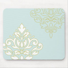 ダマスク織の芸術Iの(輪郭)重量のGldのLtをスクロールして下さいTeal マウスパッド