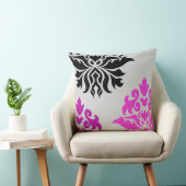 ダマスク織の華美なモンタージュのピンクのプラム灰色の黒 クッション (椅子)