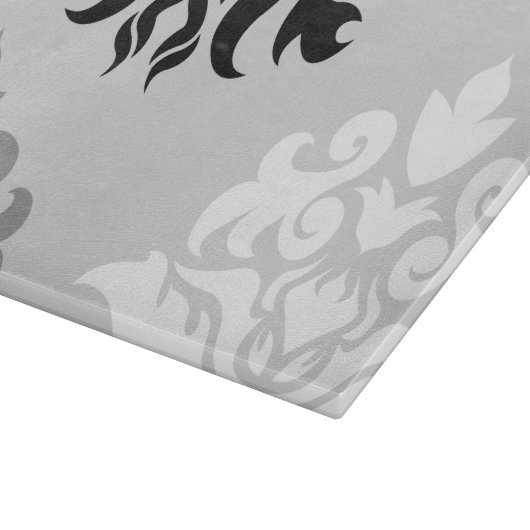 ダマスク織の華美なモンタージュの白黒I カッティングボード (角)