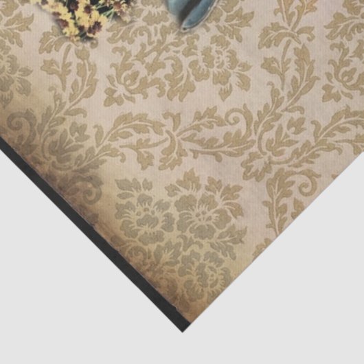 ダマスク織の野生の花の西欧諸国のカウボーイ・ブーツ 薄葉紙 (詳細)