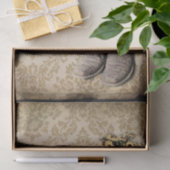 ダマスク織の野生の花の西欧諸国のカウボーイ・ブーツ 薄葉紙 (ギフト)