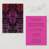 ダマスク織の野生の花、真夜中の仮面舞踏会 名刺 (正面/裏面)