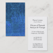 ダマスク織の野生の花、青の天使の城 名刺 (正面/裏面)