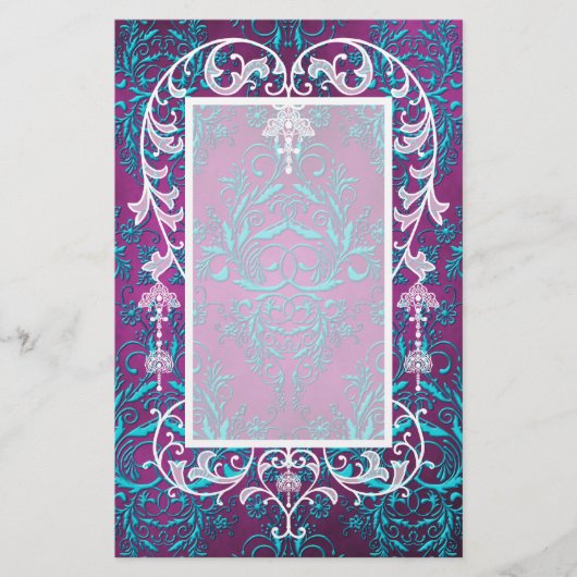 ダマスク織の野生の花、ELECTRA 便箋 (正面)