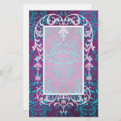 ダマスク織の野生の花、ELECTRA 便箋 (正面/裏面)