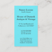 ダマスク織の野生の花、ELECTRA 名刺 (裏面)