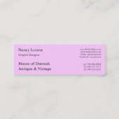 ダマスク織の野生の花、VALESKAピンクの夫人 スキニー名刺 (裏面)