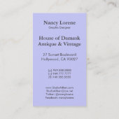 ダマスク織の野生の花、VALESKA紫色の夫人 名刺 (裏面)