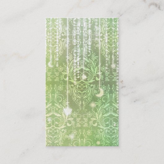 ダマスク織の野生の花、VALESKA緑の夫人 名刺 (正面)
