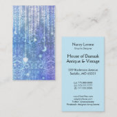 ダマスク織の野生の花、VALESKA青の夫人 名刺 (正面/裏面)